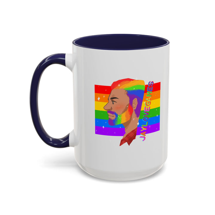 Pride 2026 Jaylovegames Accent Coffee Mug — 'Jaylovepride'  (11/15oz)