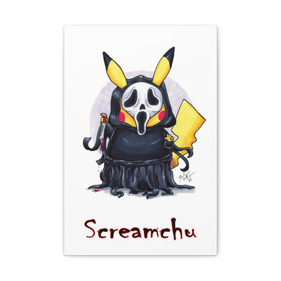 Screamychu - Horrorchu Mashup Canvas Print  w/Text