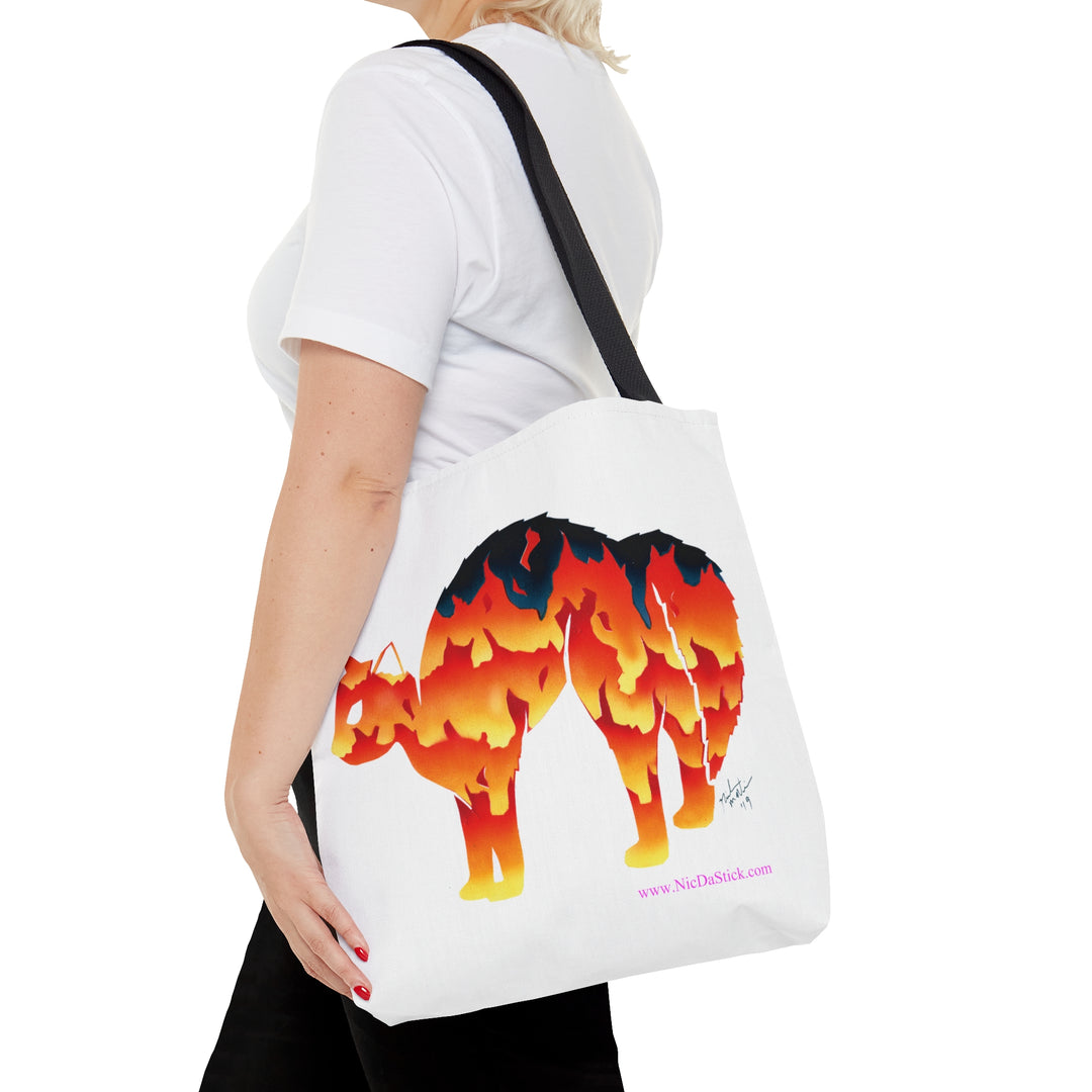 Fire Silohcat AOP Tote Bag