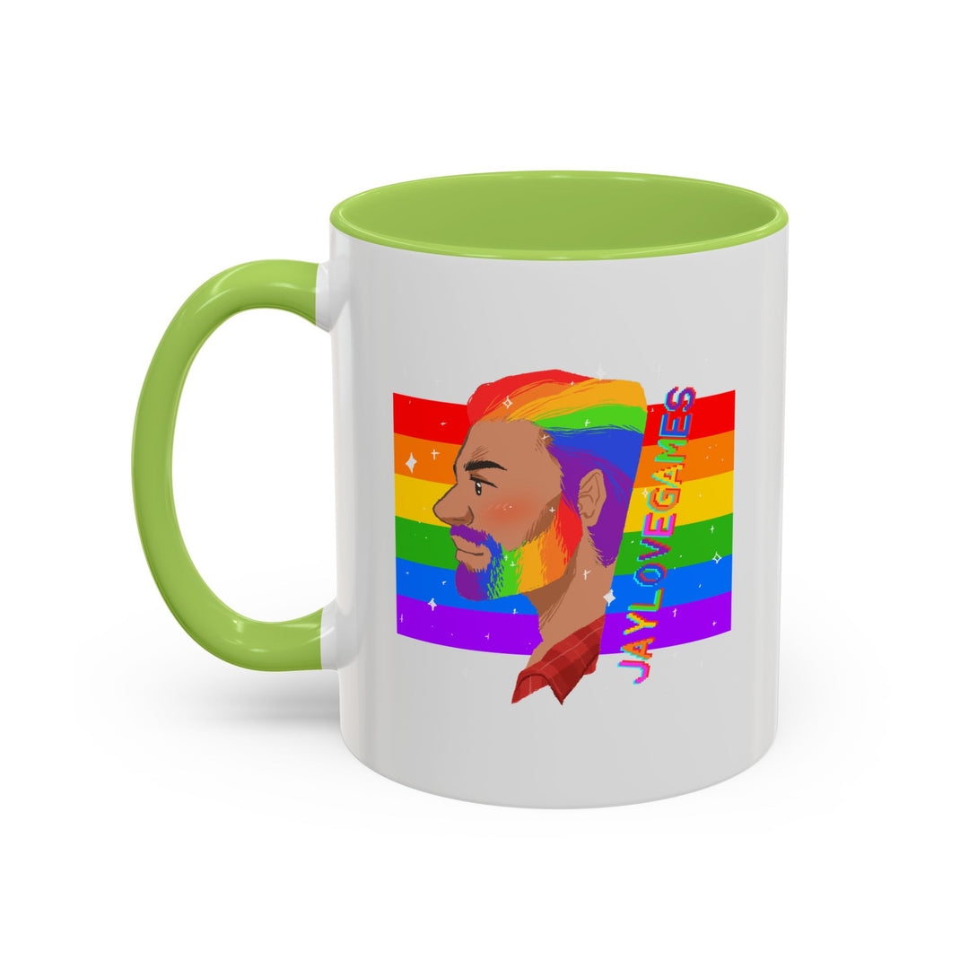 Pride 2026 Jaylovegames Accent Coffee Mug — 'Jaylovepride'  (11/15oz)
