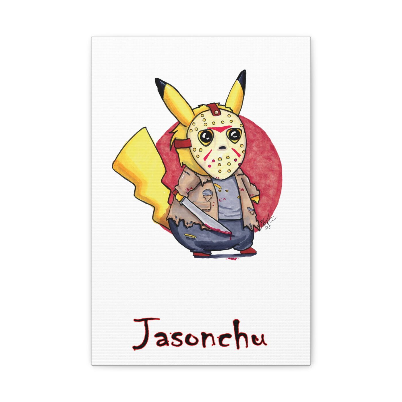 Jasonchu - Horrorchu Mashup Canvas Print  w/Text