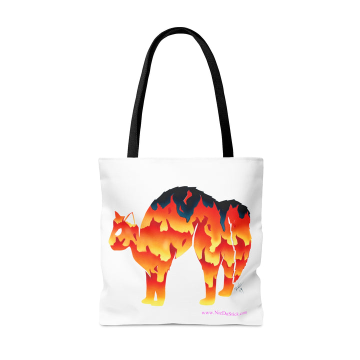 Fire Silohcat AOP Tote Bag