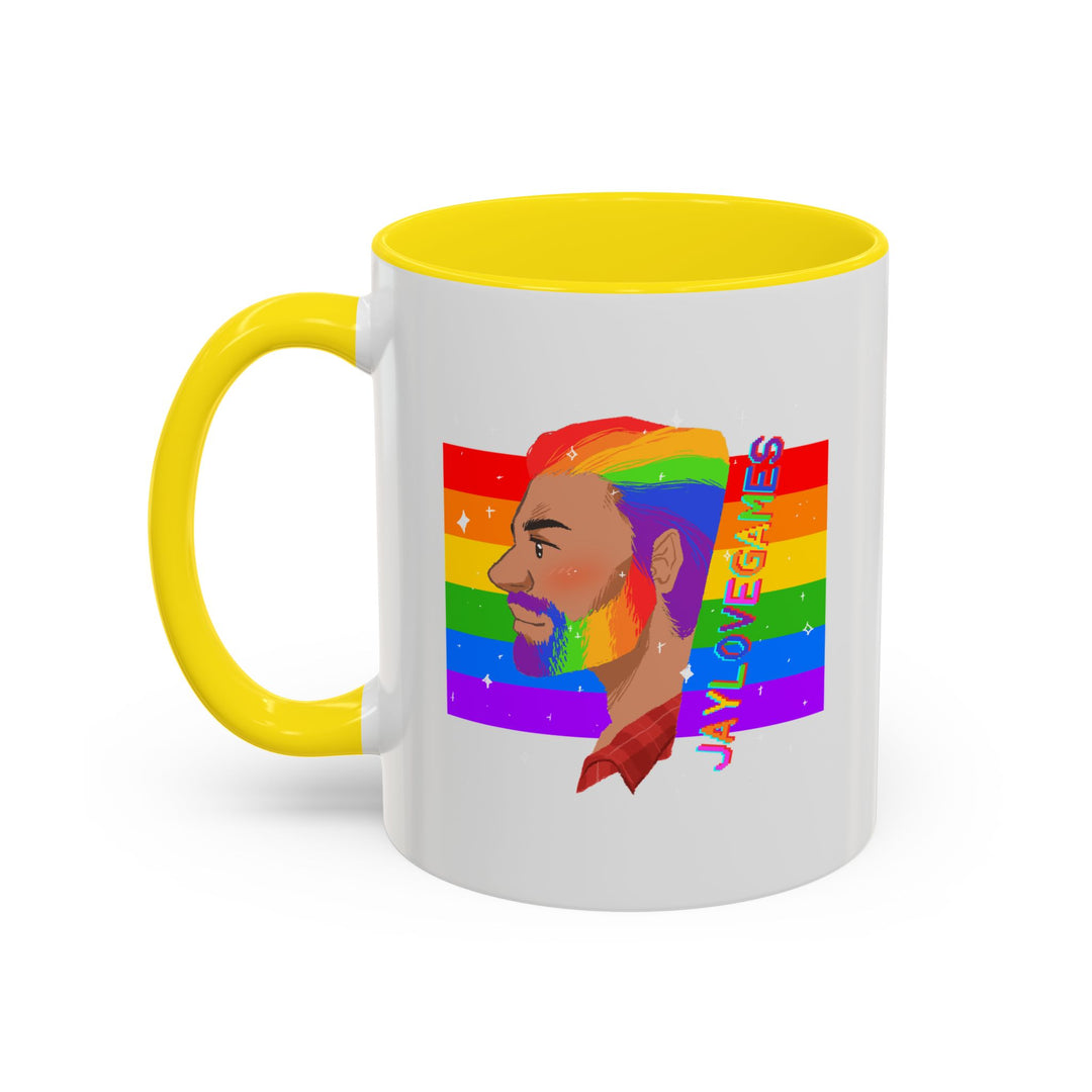 Pride 2026 Jaylovegames Accent Coffee Mug — 'Jaylovepride'  (11/15oz)