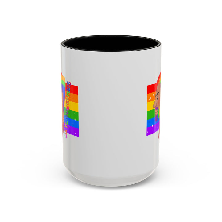 Pride 2026 Jaylovegames Accent Coffee Mug — 'Jaylovepride'  (11/15oz)