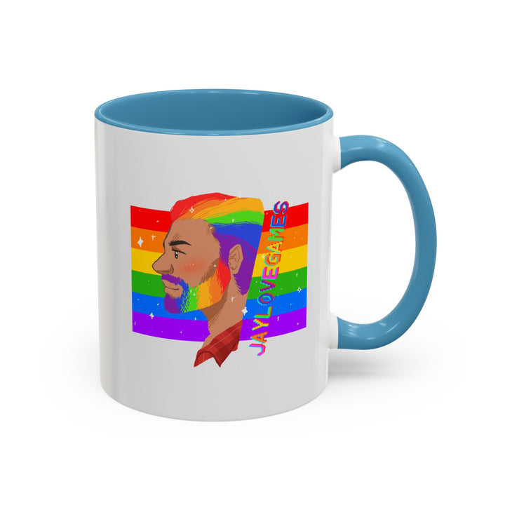 Pride 2026 Jaylovegames Accent Coffee Mug — 'Jaylovepride'  (11/15oz)