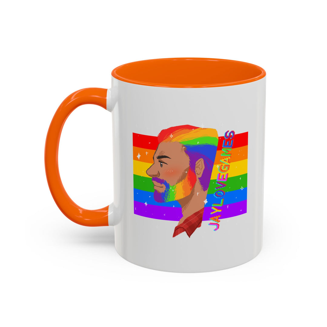Pride 2026 Jaylovegames Accent Coffee Mug — 'Jaylovepride'  (11/15oz)