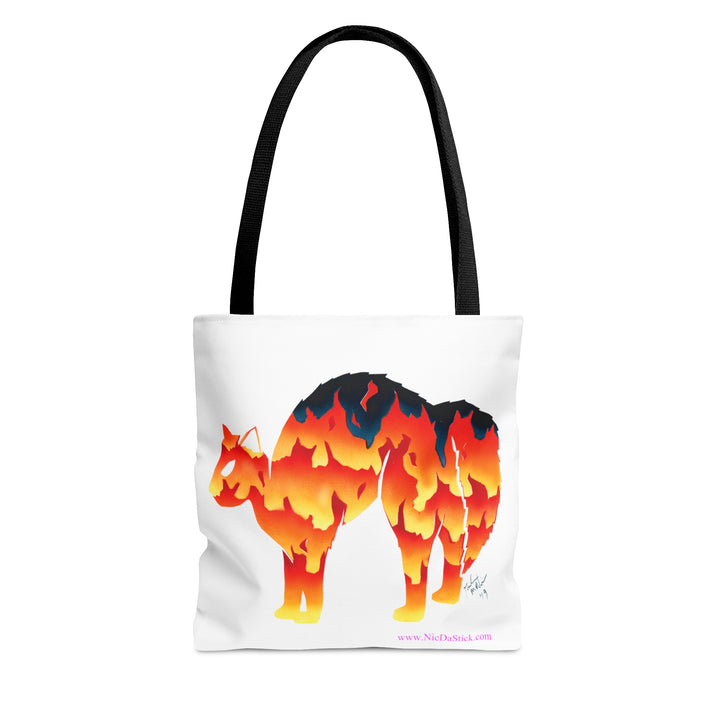 Fire Silohcat AOP Tote Bag