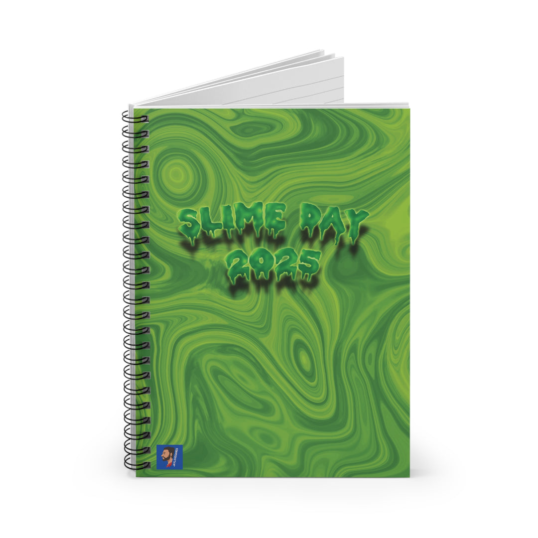 Slime Day 2025 Spiral Notebook — Green Swirl Ruled Journal