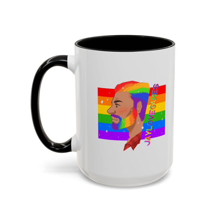 Pride 2026 Jaylovegames Accent Coffee Mug — 'Jaylovepride'  (11/15oz)