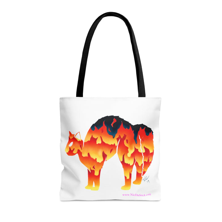 Fire Silohcat AOP Tote Bag