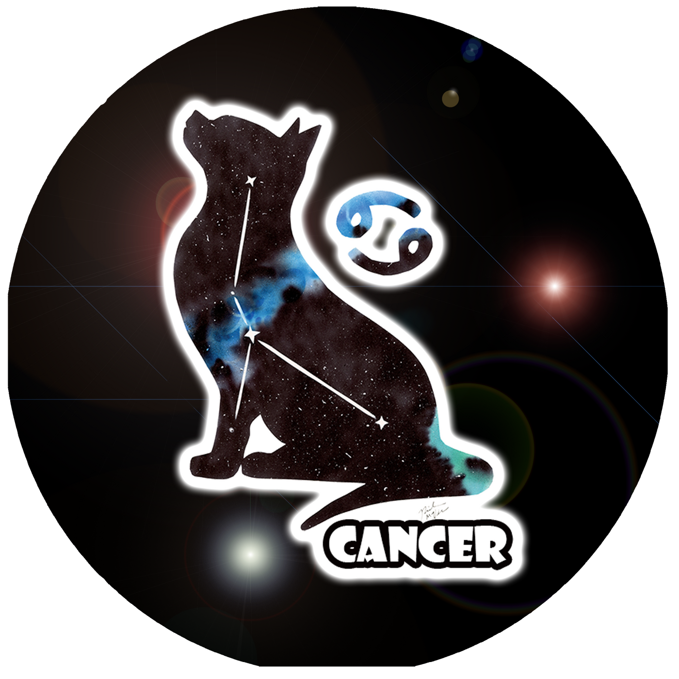 Zodicat Cancer Button Pin