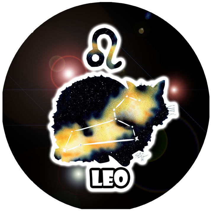 Zodicat Leo Button Pin