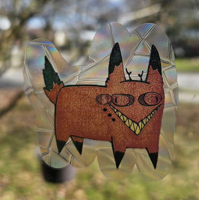 Cursed Alistor Cat "Standing"  Suncatcher Sticker