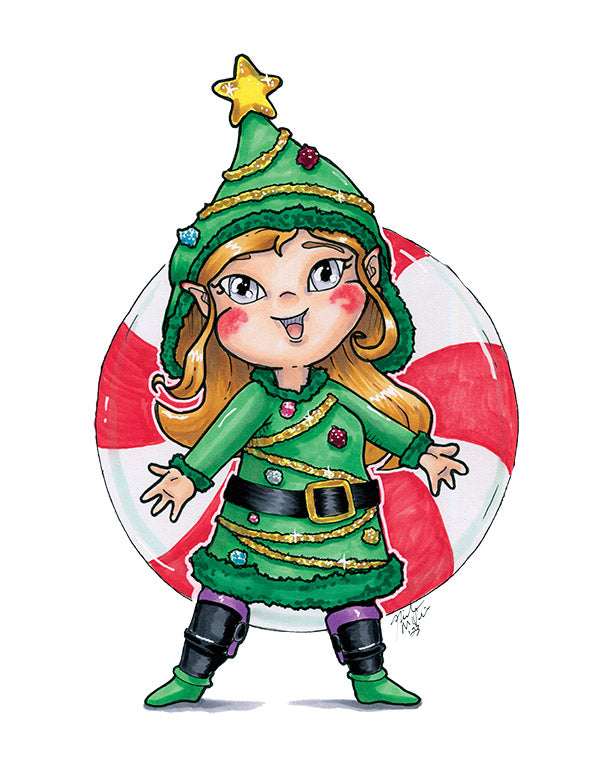Nicklette the Elf - Holiday Print