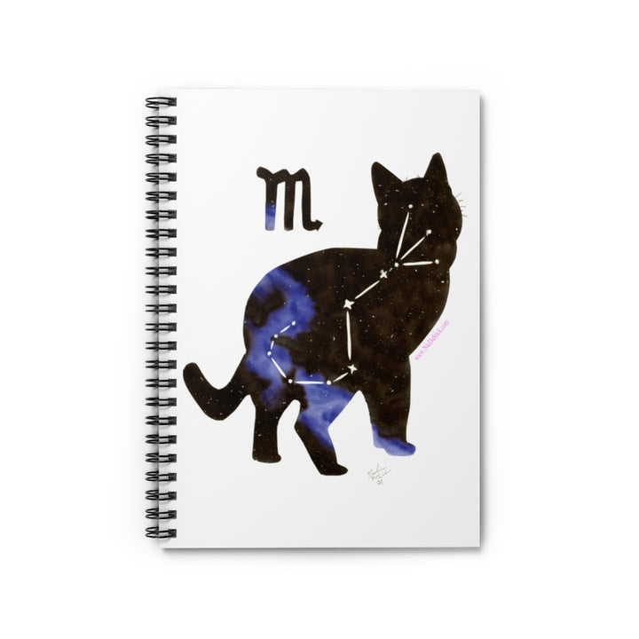 Scorpio Zodicat Spiral Notebook - Ruled Line