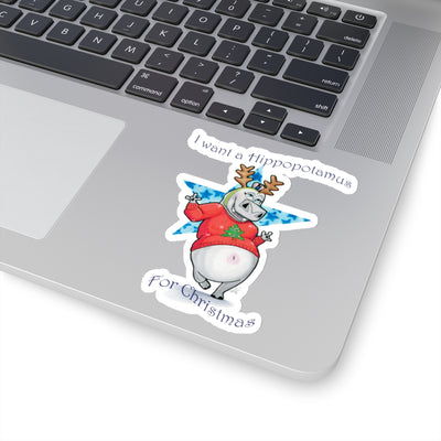 Hippo for Christmas Kiss-Cut Stickers
