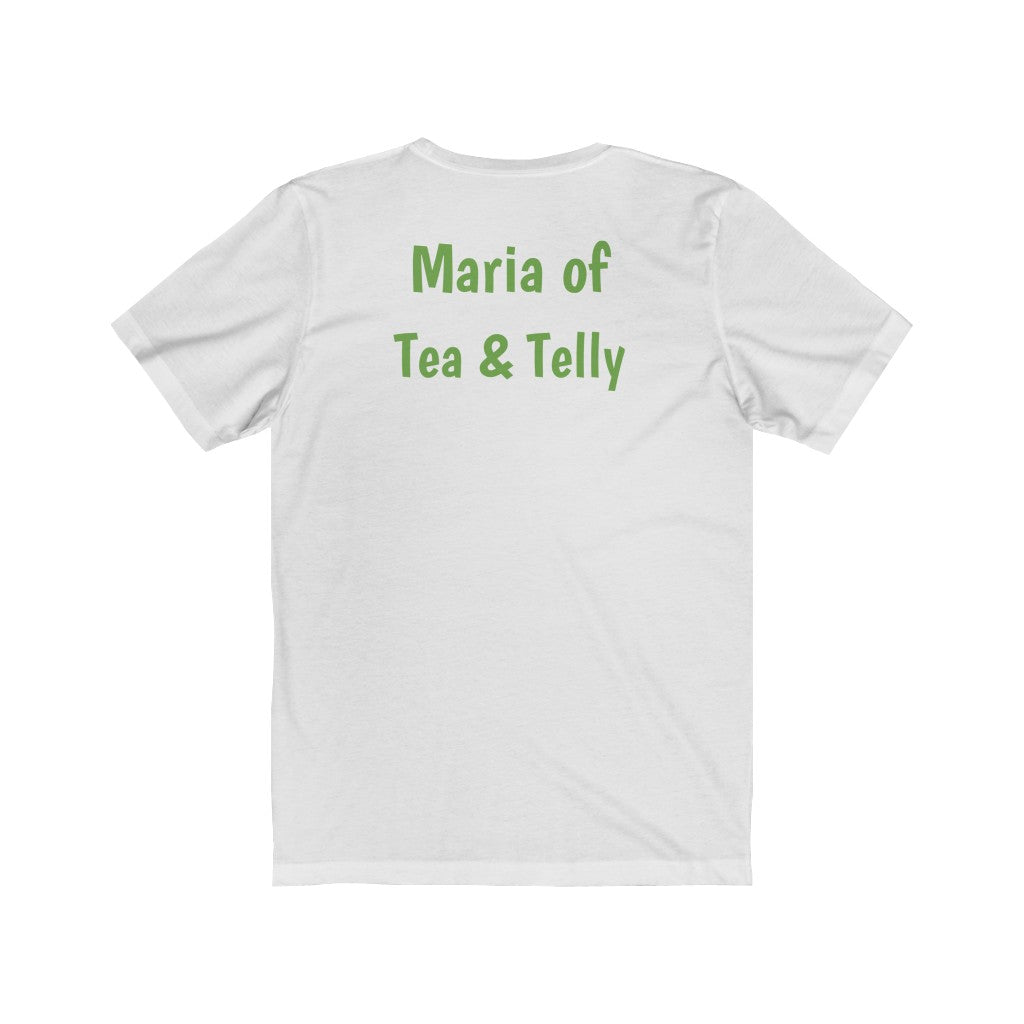 Tea & Telly w/dog Unisex Jersey Short Sleeve Tee