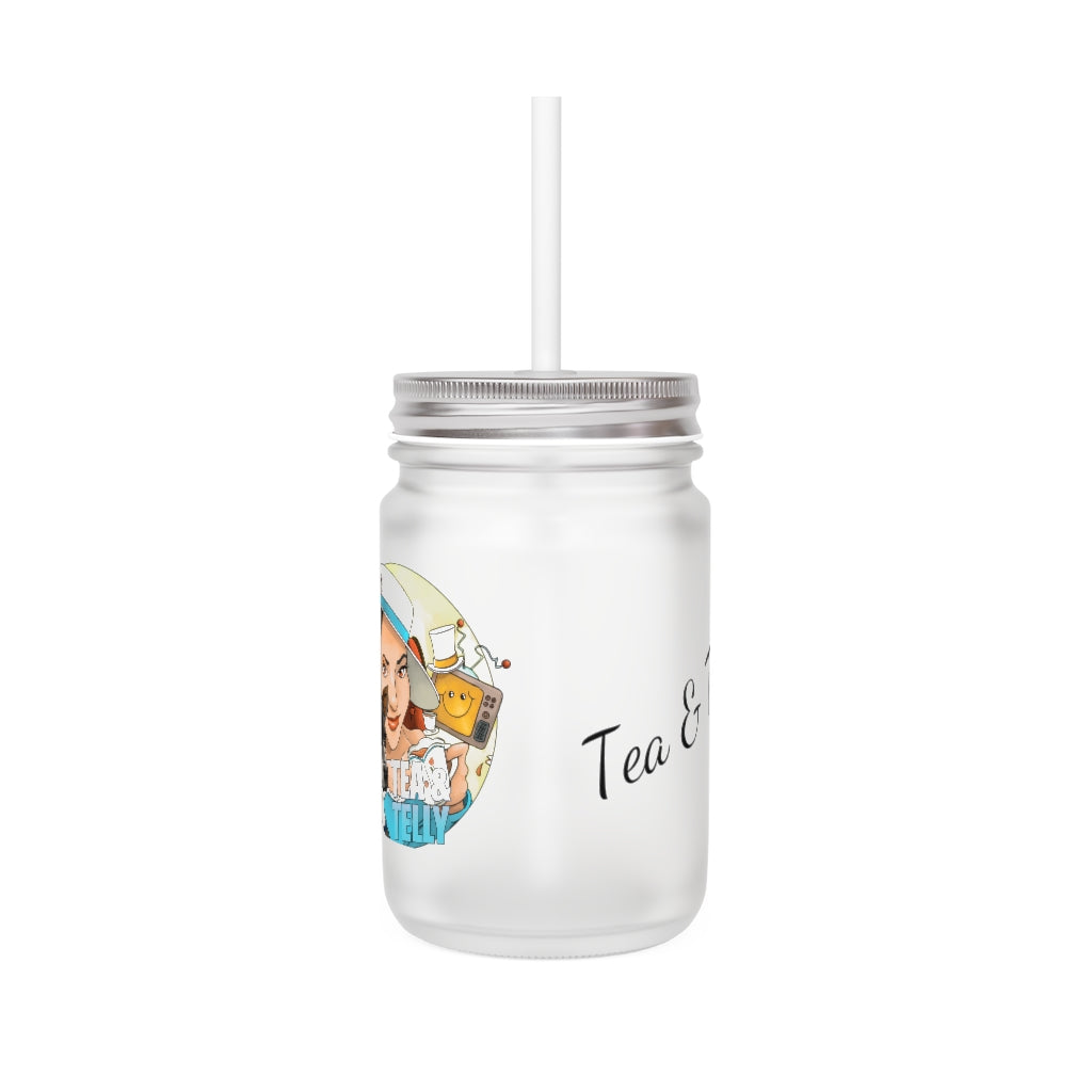 Tea & Telly w/dog Mason Jar