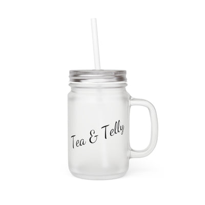 Tea & Telly w/dog Mason Jar