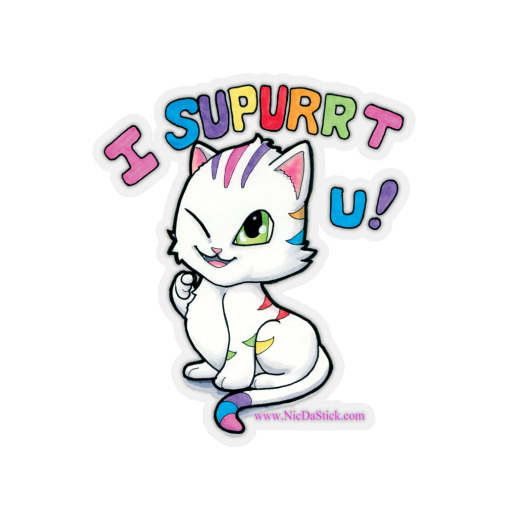 Rainbow Pride Kitty Kiss-Cut Stickers