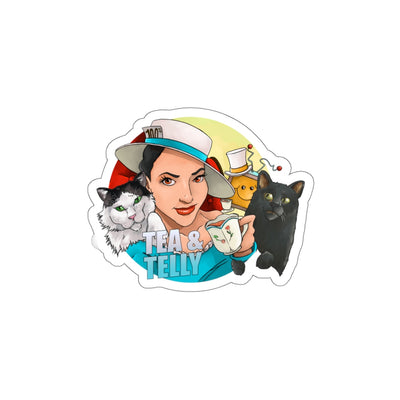 Tea & Telly with Cats Kiss-Cut Stickers