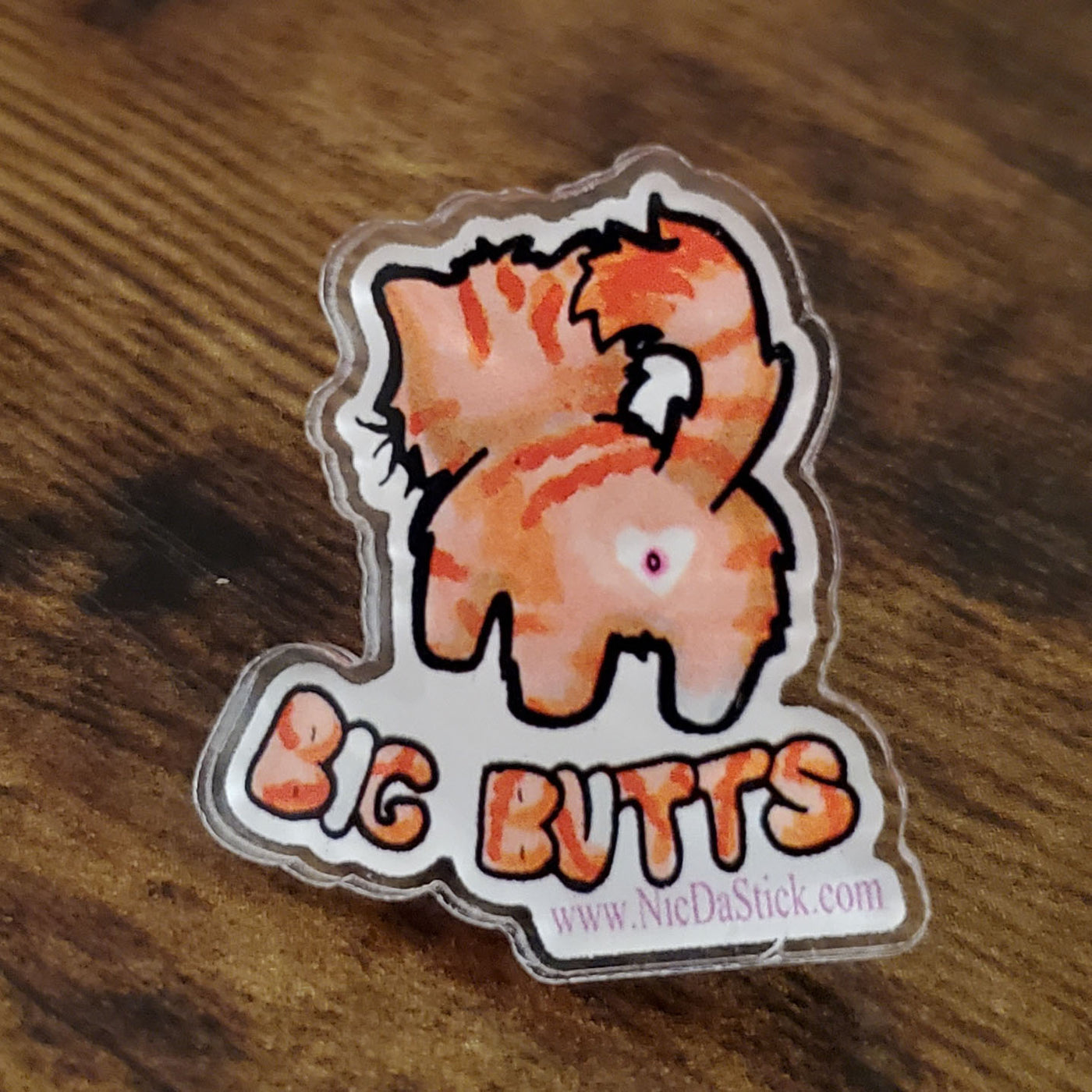 I love Big Butts - Orange Kitty Butt Pin "Lucifer"