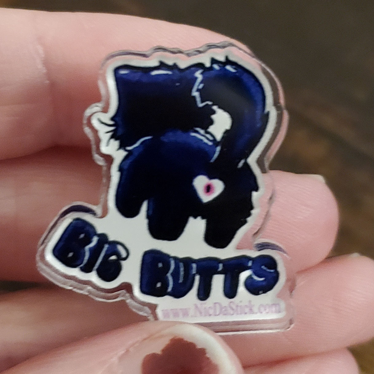 I love Big Butts - Black Kitty Butt Pin  "Sam"