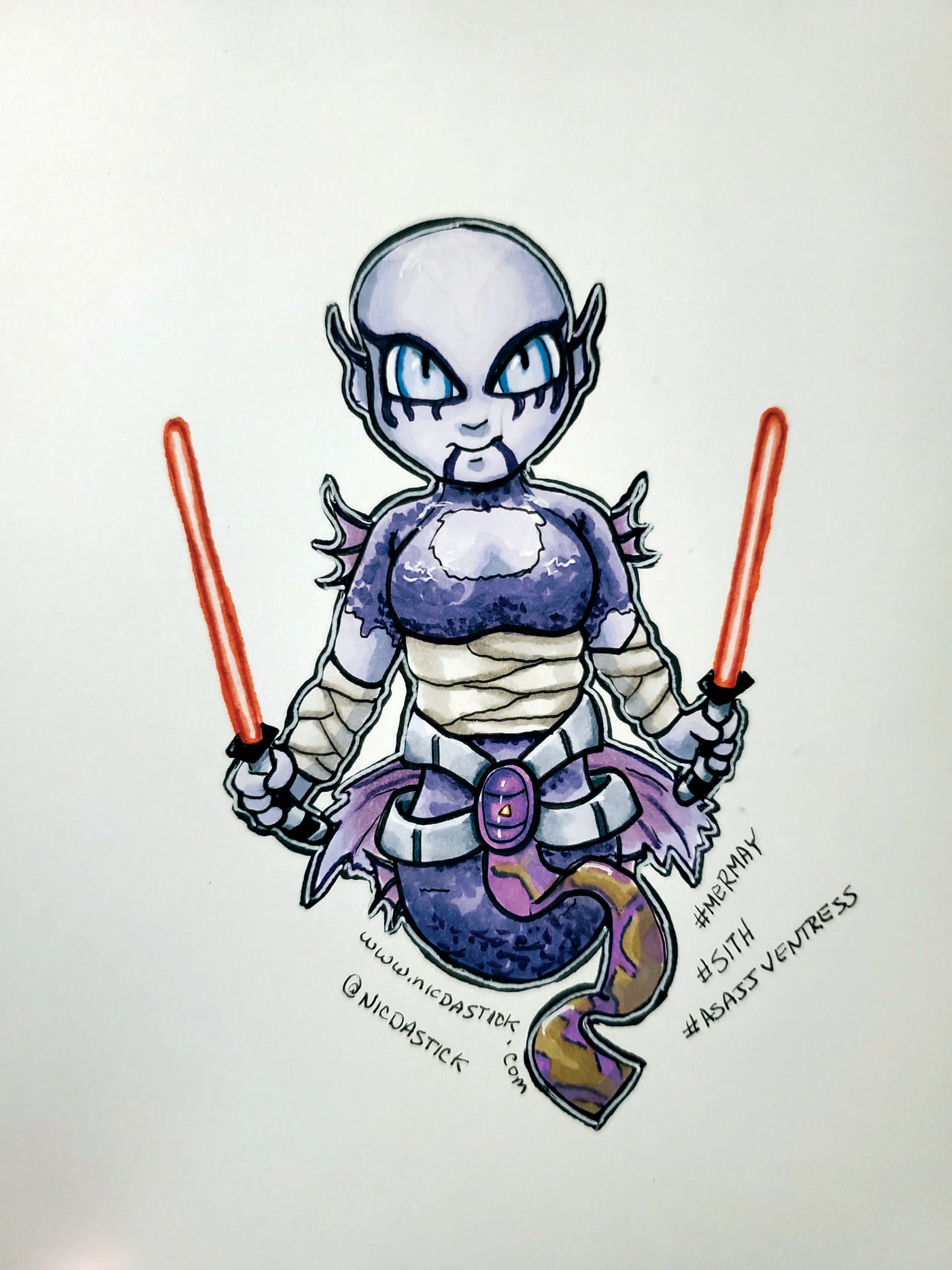 Asajj Ventress Mer-May Fan Art - Original