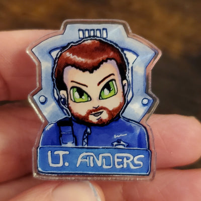Lt. John Anders Dark Matter Fan Character Pin