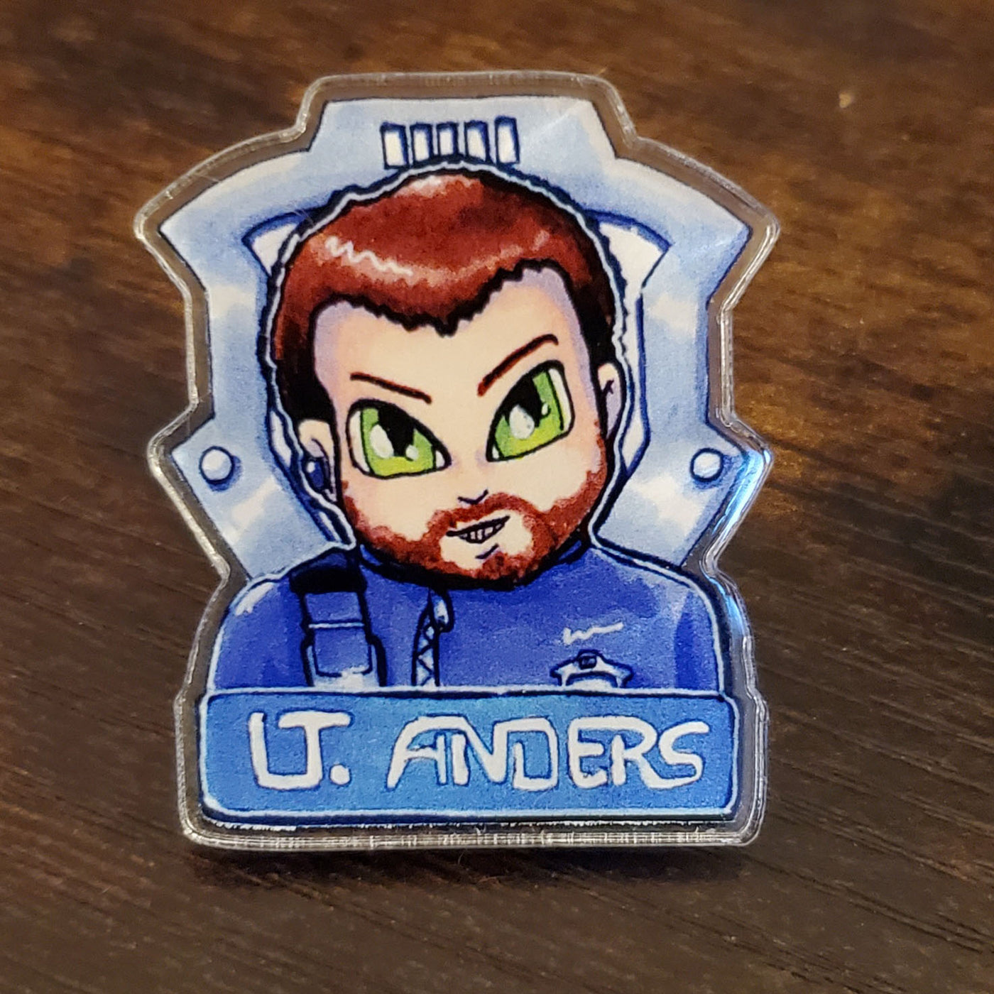 Lt. John Anders Dark Matter Fan Character Pin