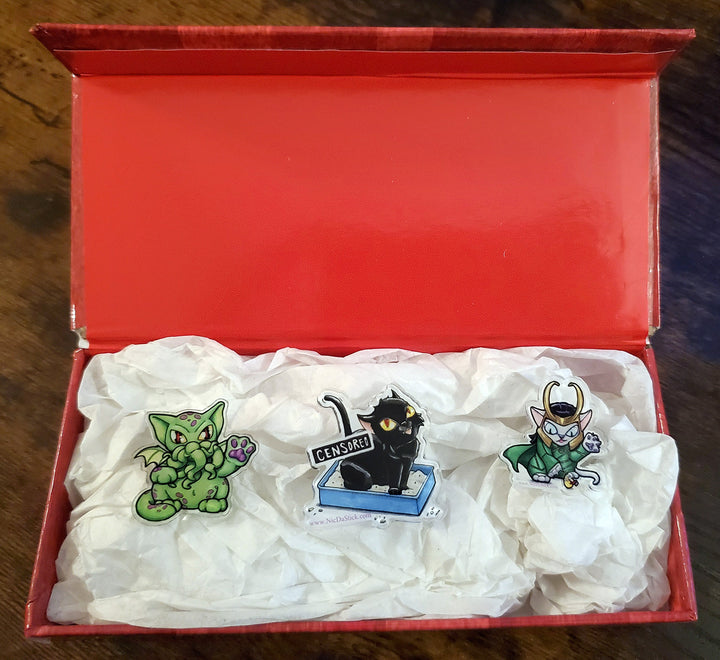 Cats of Kitties and Copics  Acrylic Pin Set