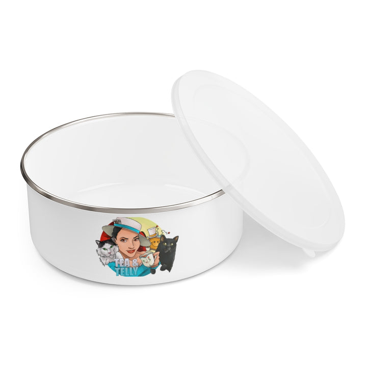 Tea & Telly w/Cats Enamel Bowl