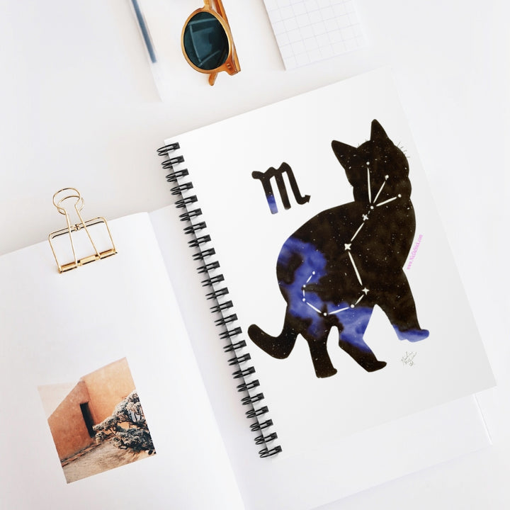 Scorpio Zodicat Spiral Notebook - Ruled Line
