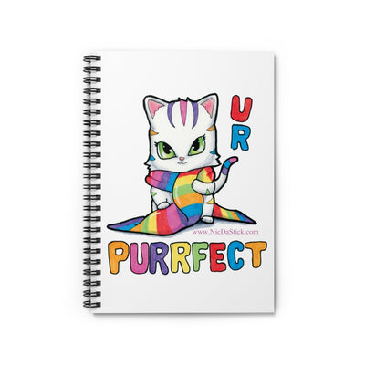 UR are Purrfect Rainbow Pride Kitty Spiral Notebook - Ruled Line