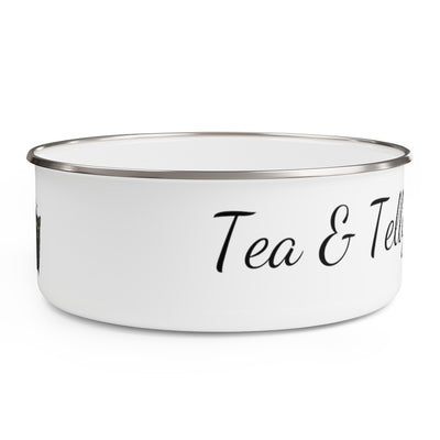 Tea & Telly w/Cats Enamel Bowl