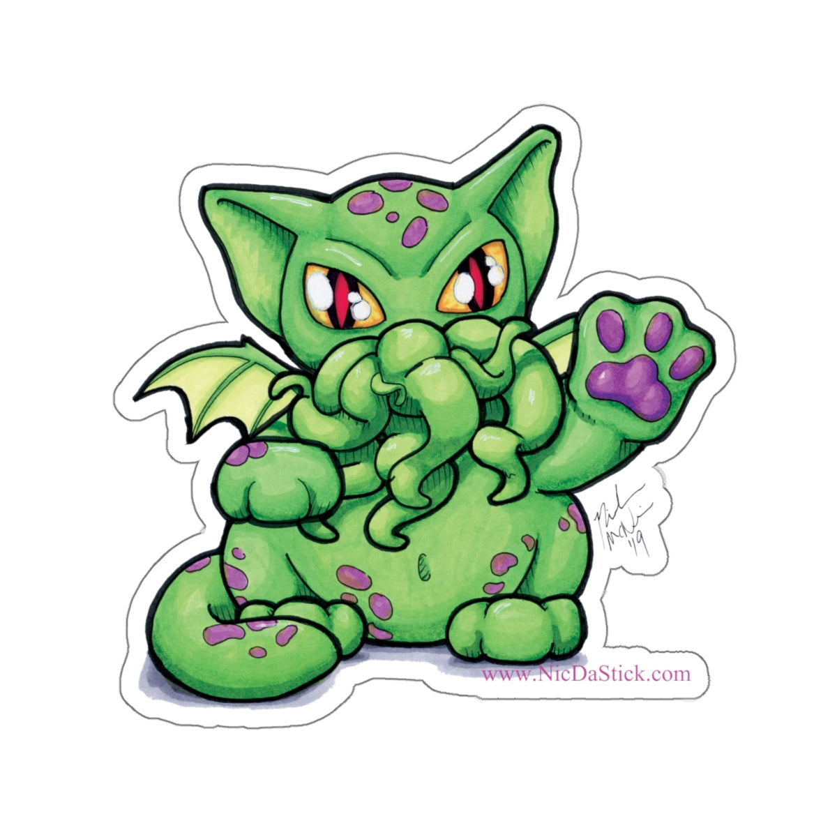 Cathulu Devour of Purrs Kiss-Cut Stickers