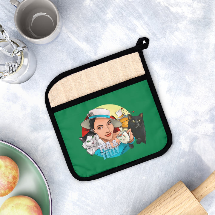 Tea & Telly w/Cats Pot Holder with Pocket