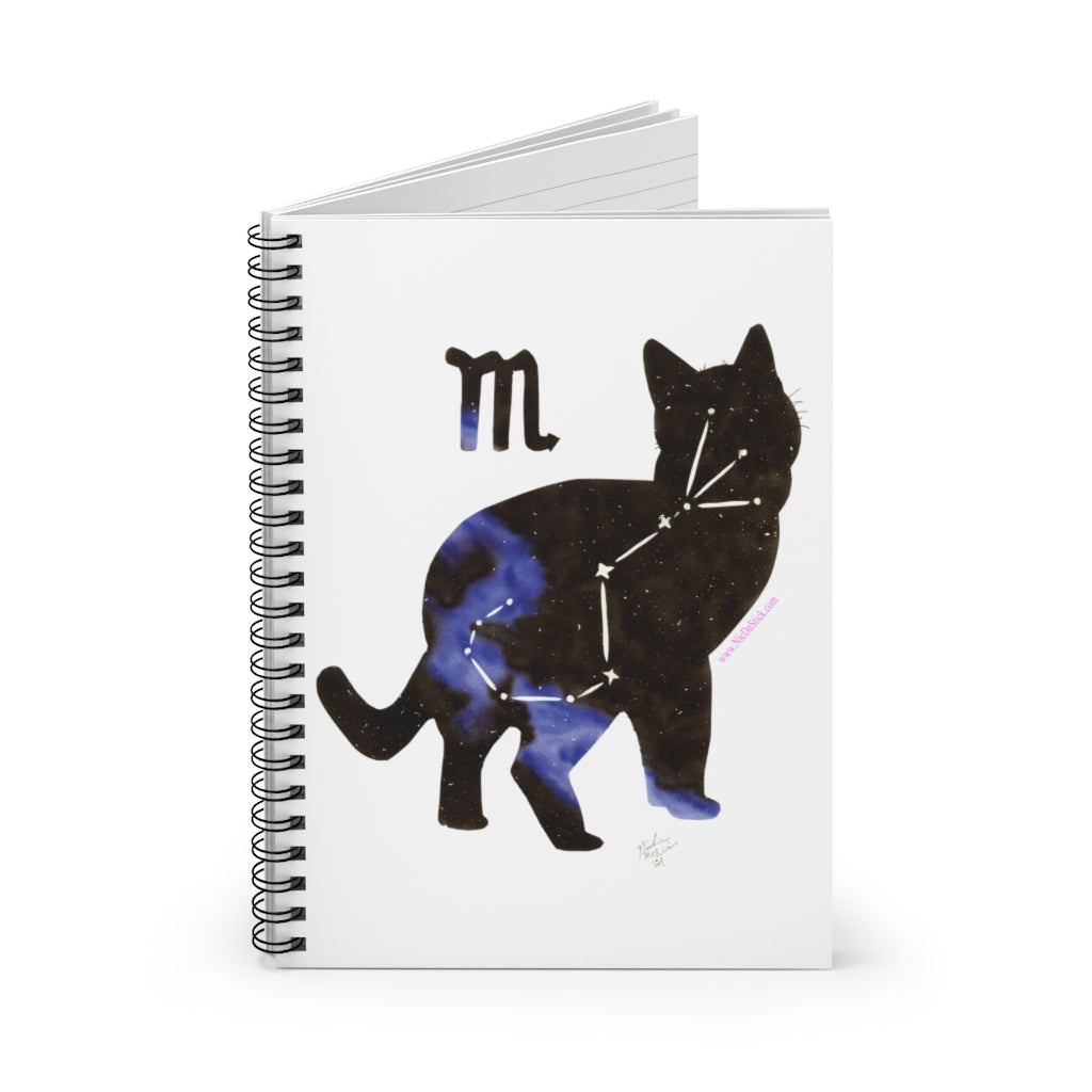 Scorpio Zodicat Spiral Notebook - Ruled Line