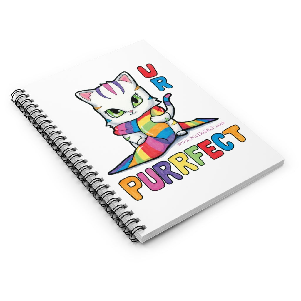 UR are Purrfect Rainbow Pride Kitty Spiral Notebook - Ruled Line