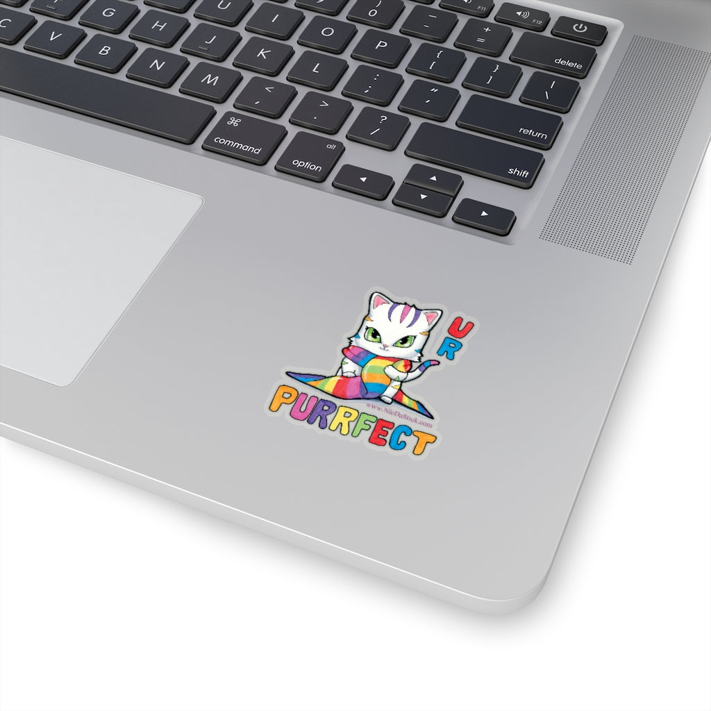 UR PURRfect Rainbow Pride Kitty Kiss-Cut Stickers
