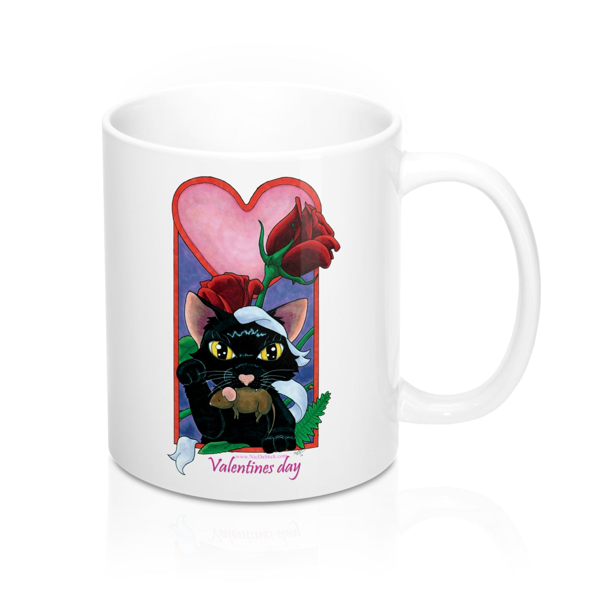 Holidaze Catz - Valentines Mug 11oz,Mug - Nic Da Stick Creations