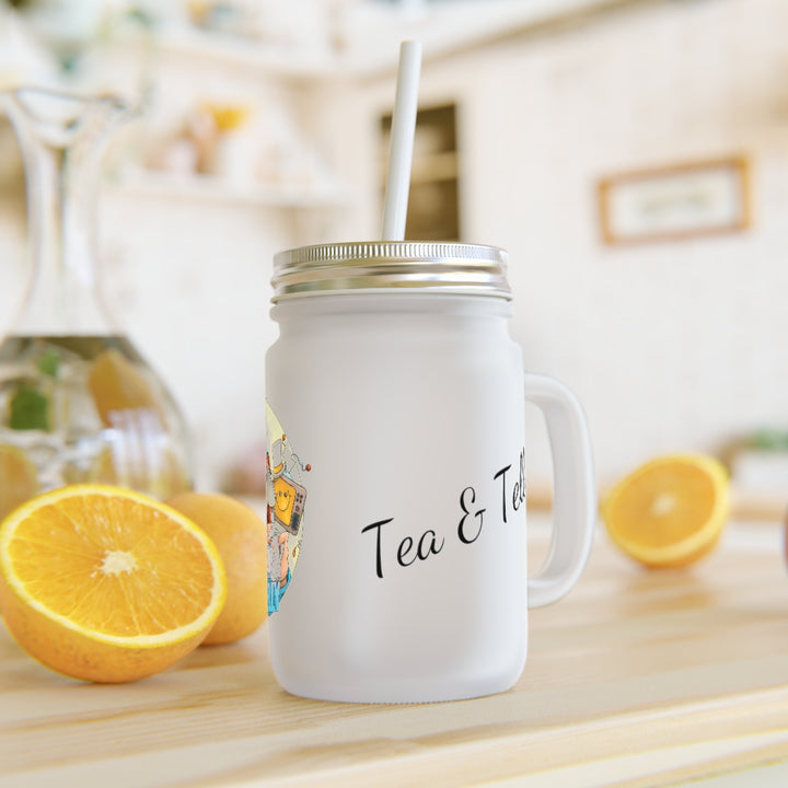 Tea & Telly w/dog Mason Jar