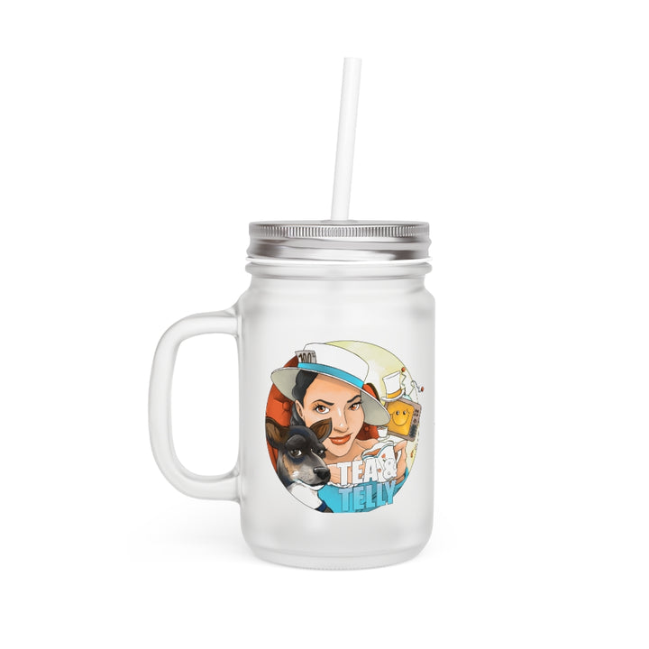 Tea & Telly w/dog Mason Jar