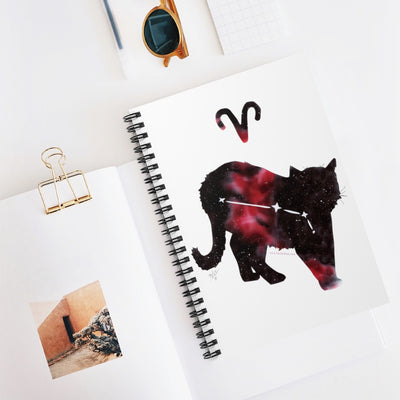 Aries Zodicat Spiral Notebook - Ruled Line