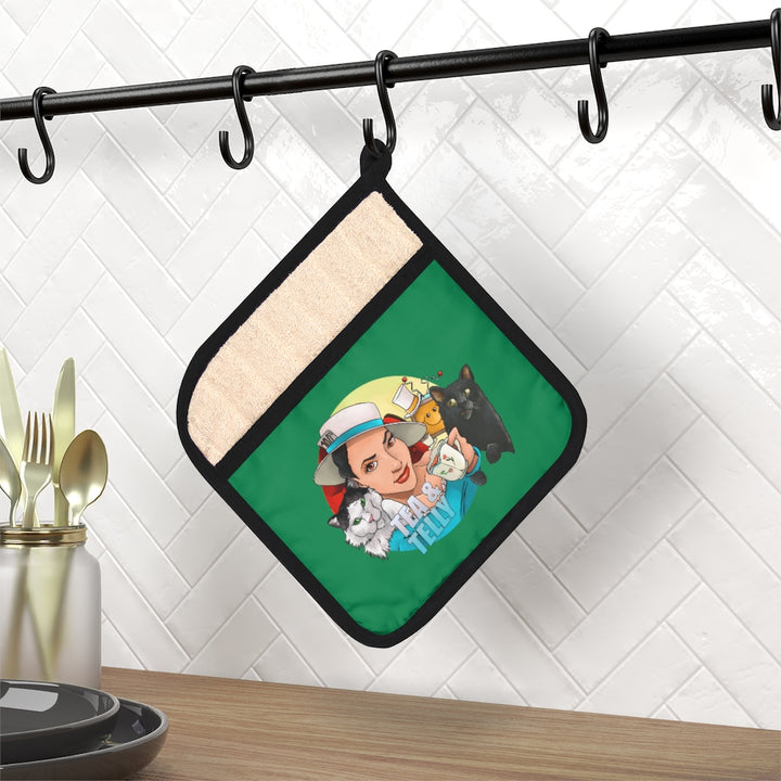 Tea & Telly w/Cats Pot Holder with Pocket