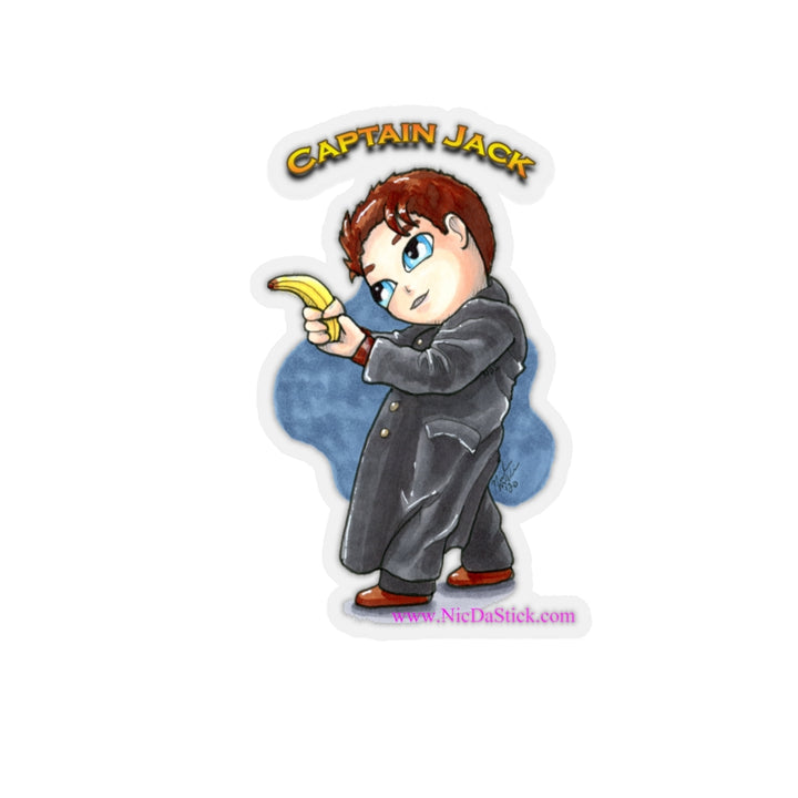 Captain Jack and His Bananan Fan Kiss-Cut Stickers