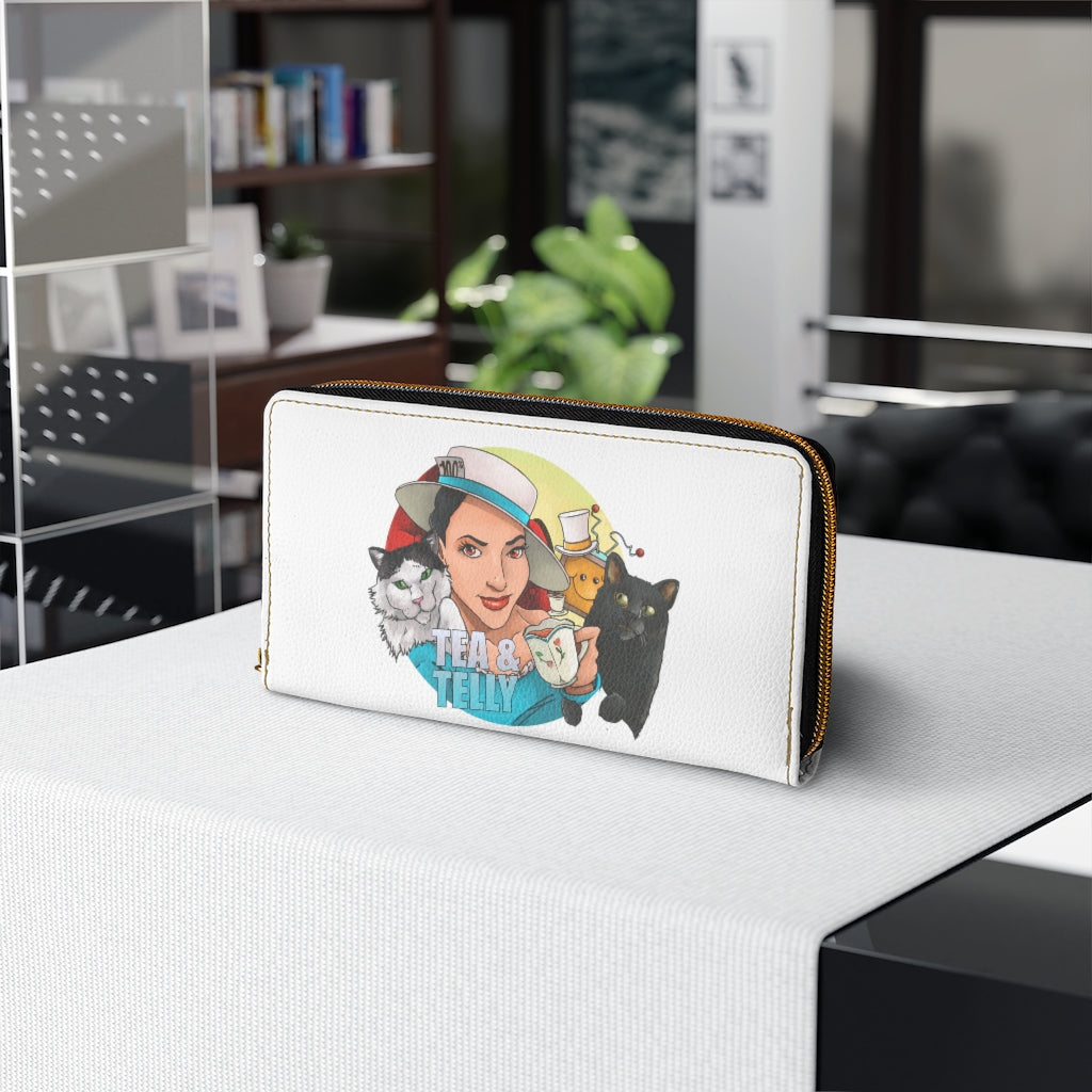 Tea & Telly w/cats Zipper Wallet