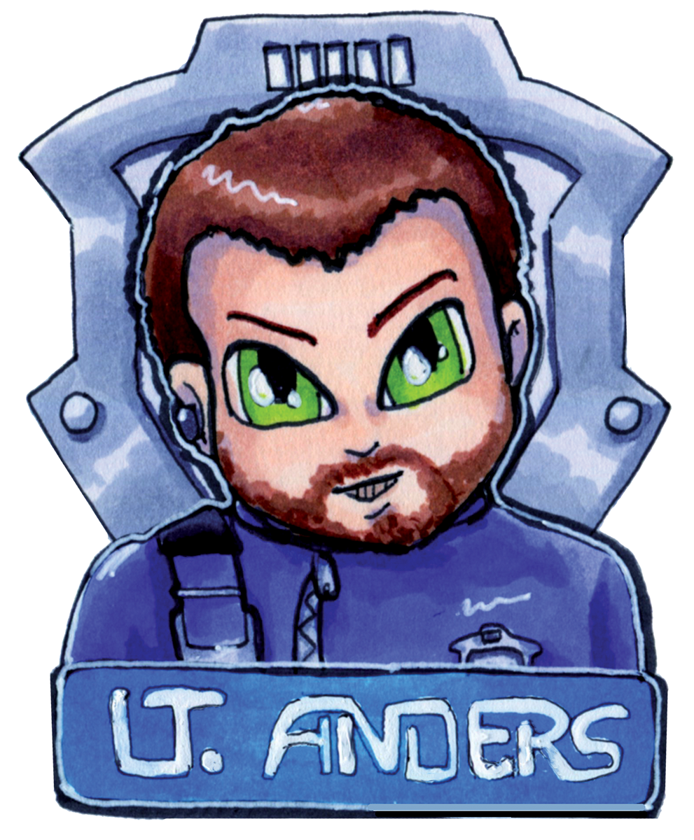 Lt. John Anders Dark Matter Fan Character Pin