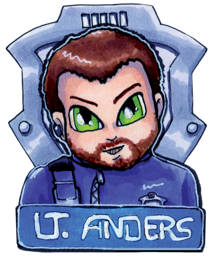 Lt. John Anders Dark Matter Fan Character Pin