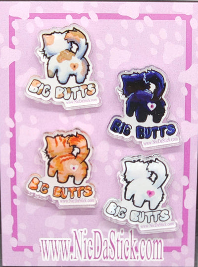 I love Big Butts - Multi Kitty Butt Pin Set